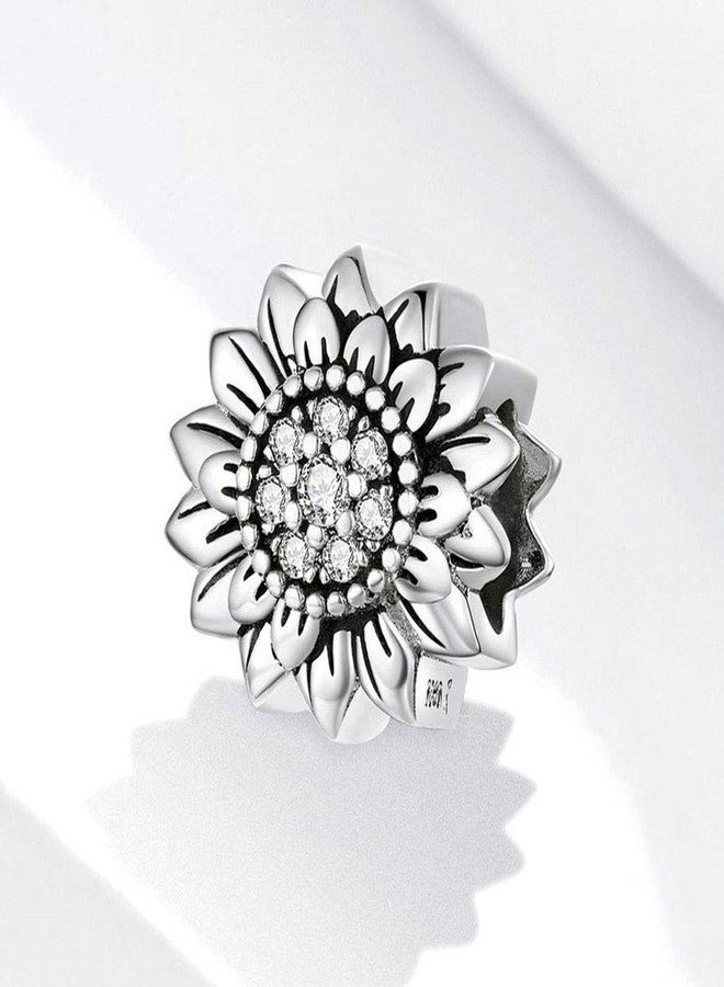 LAMOONY Sunflower Charm 925 Sterling Silver Sun Charm Flower Charm Love Gift Charm for Pandora Charm Bracelet (Sunflower A) - Image 3